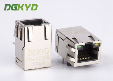 แท็บเสียบ Cat5 8 pin rj45 ขนาด 25.4 มม. พร้อมไฟ LED, 100 BASE - TX