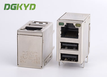 ปลั๊ก RJ45 Magnetic 1000BASE magnetics RJ45 มาพร้อมกับพอร์ต USB 2.0 PORT