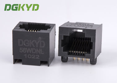 DGKYD-56WDNL 100 ขาตั้ง T มุมขวา Rj45 ที่เสียบปลั๊กแบบ Single Port Jack พลาสติกสีดำ