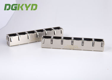 KRJ-56S8P8C1X6YGNL Shielded 1 X 6 พอร์ต Rj45 แจ็คผู้หญิง Multi Rj45 พร้อมไฟ LED