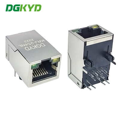 KRJ-254NL RJ45 connector, 100 megabyte integrated transformer, card free socket with lamp