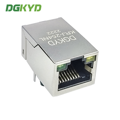 KRJ-254NL RJ45 connector, 100 megabyte integrated transformer, card free socket with lamp