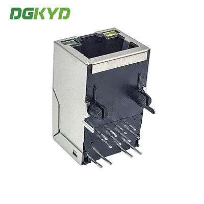KRJ-254NL RJ45 connector, 100 megabyte integrated transformer, card free socket with lamp