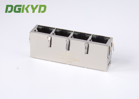 Offset 4 Port 100Mb Magnetic RJ45 Jack With Transformer Cat5 Ethernet Connector