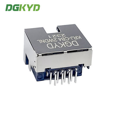 KRJ-CB4.2WDNL sinking plate RJ45 connector DIP with shielding, no light, no filter network port