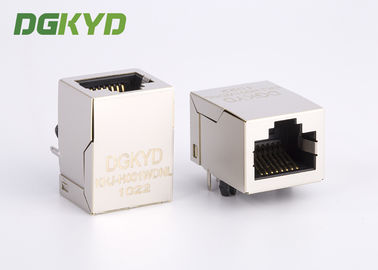Tab up shielded 100 base tx rj45 connector pcb mount with magnetics , KRJ-H001WDNL