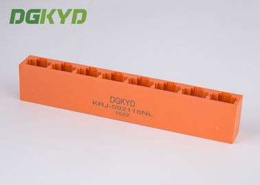 KRJ -592118NL Orange unshielded 8 Ports Rj45 8 Pin Connector Jack For Ethernet Switch