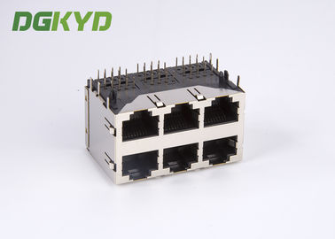 POE Rj45 Connector RJ45 Stack Jack MagJack 10/100BaseT 2X3 Y/G -40 to - 85C