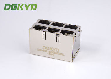 POE Rj45 Connector RJ45 Stack Jack MagJack 10/100BaseT 2X3 Y/G -40 to - 85C