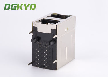 2x1 Double deck 10 Pin Rj45 Connector 1000base T TX cat6 rj45 magnetics connector