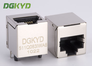 Shielded 10 pin vertical insertion cat 6 RJ45 Connector with gige transformer