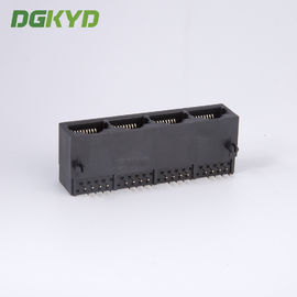 Unshielded 1x4 Four Ports RJ45 PCB Connector Tab Down Ethernet Switch Sockets
