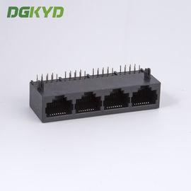 Unshielded 1x4 Four Ports RJ45 PCB Connector Tab Down Ethernet Switch Sockets