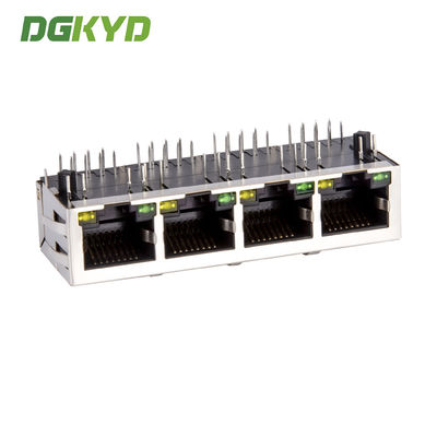 RJ45 Connector 1X4 100Mbps Ethernet Socket With Light And Shielded Ethernet Interface DGKYD114B002DB2A1D