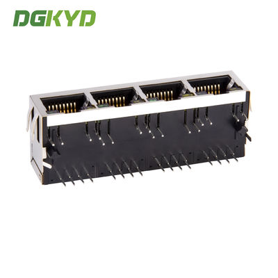 RJ45 Connector 1X4 100Mbps Ethernet Socket With Light And Shielded Ethernet Interface DGKYD114B002DB2A1D