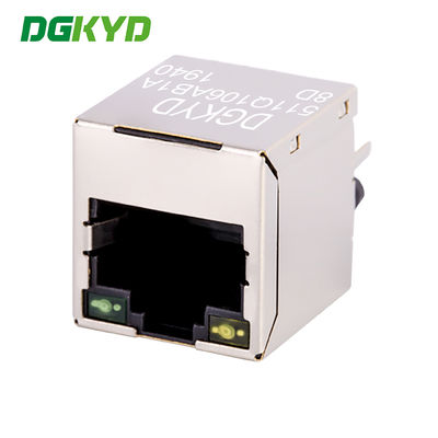 180 degree Ethernet port vertical RJ45 connector Gigabit integrated filter DGKYD511Q106AB1A8D