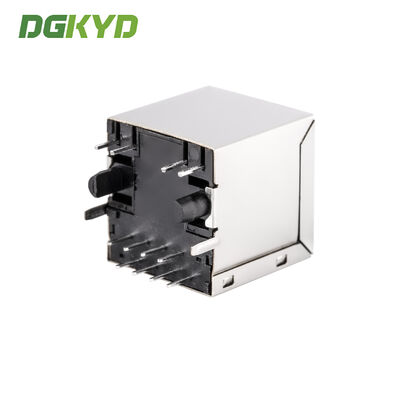 Vertical 180 Degree Ethernet Rj45 Connector Shielded Rj45 Jack With Magnetics KRJ-180CYGLNL