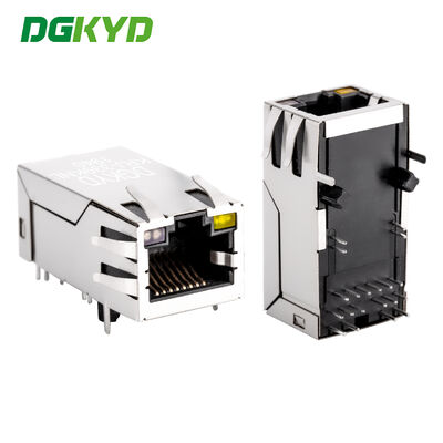 RJ45 Gigabit Ethernet port with POE power supply 33 long with light strip shielded connector KRJ-339KNL