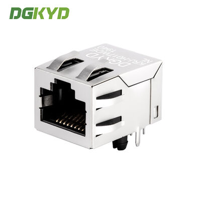 Shielded Single Port RJ45 PCB Connector with Transformer for Megabit Ethernet