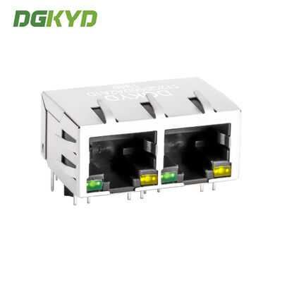 RJ45 Ethernet Connector Gigabit Integrated Transformer with LED and Metal Shield DGKYD112Q066DA2A1D
