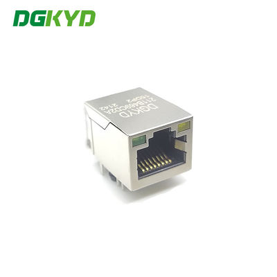 Single Port 8 pin 100M RJ45 Shielded Connector rectangle shape
