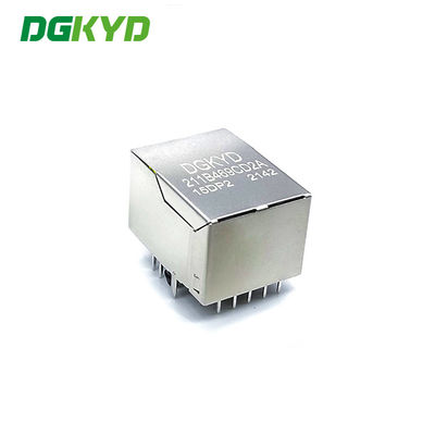 Single Port 8 pin 100M RJ45 Shielded Connector rectangle shape