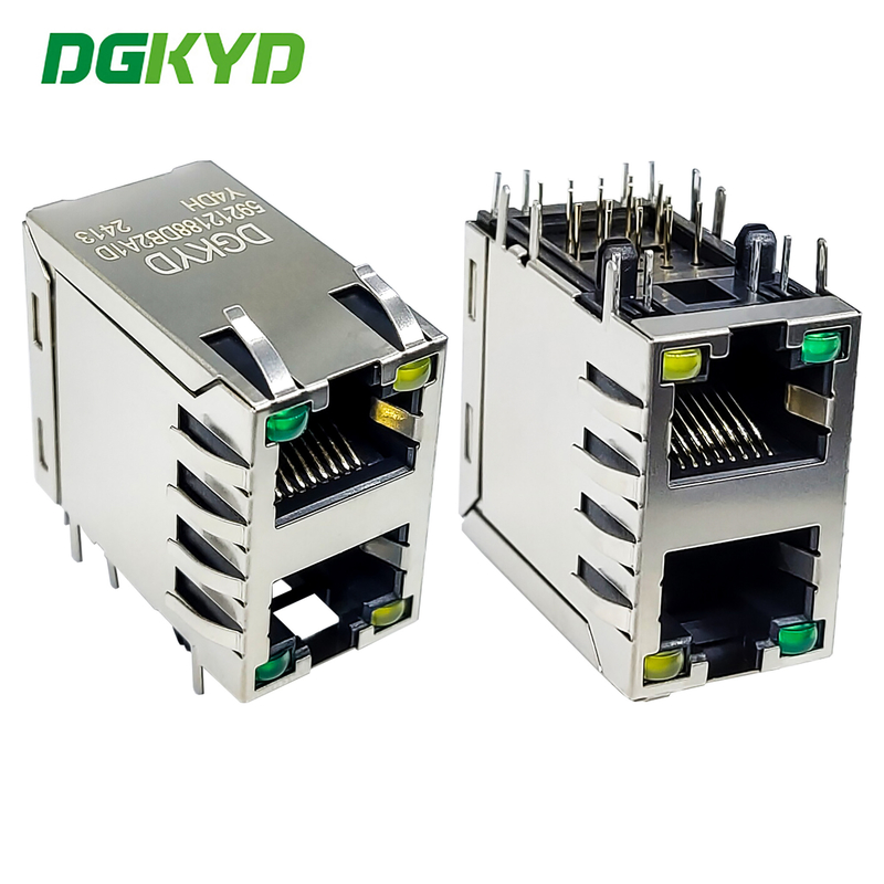 RJ45 multi port connector 2X1 8P8C with light strip shielding DGKYD59212188DB2A1DY4DH network port socket
