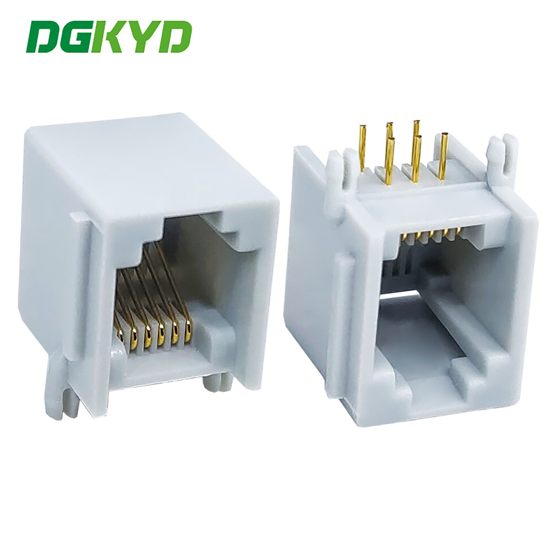 RJ11 all plastic ear gray mesh port connector 6P6C mesh port socket interface DGKYD5523E1166IWE1DY5