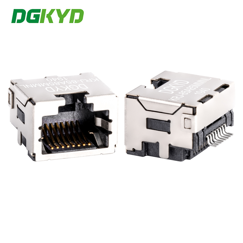 Custom Shield 8p8c SMD Rj45 Keystone Jack , Extra Low Profile Ethernet Connector KRJ-85A85MMNL