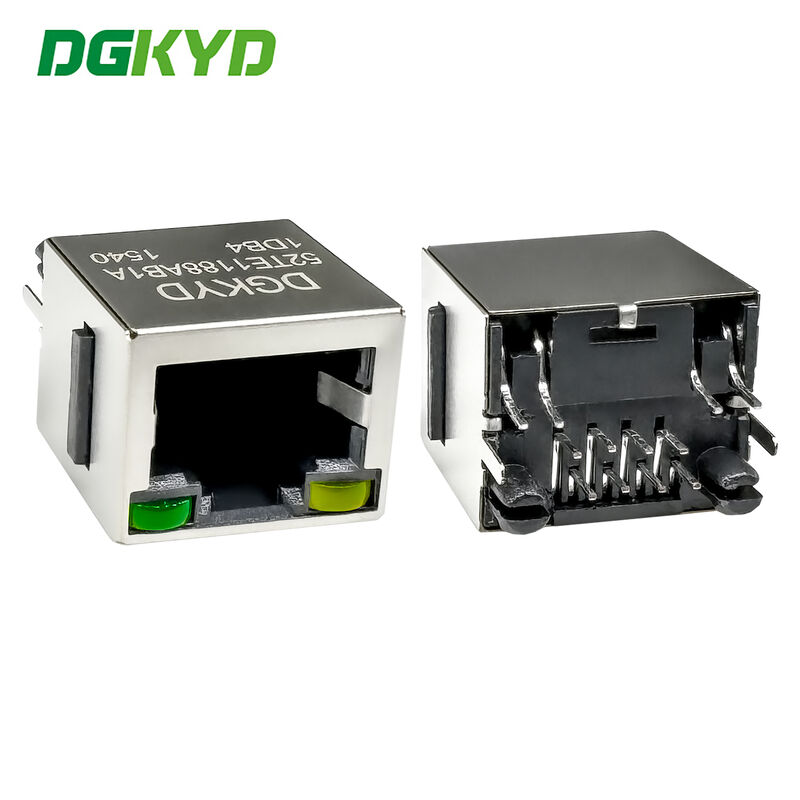 RJ45 vertical network interface direct insertion with light and shielding connector DGKYD52TE1188AB1A1DB4