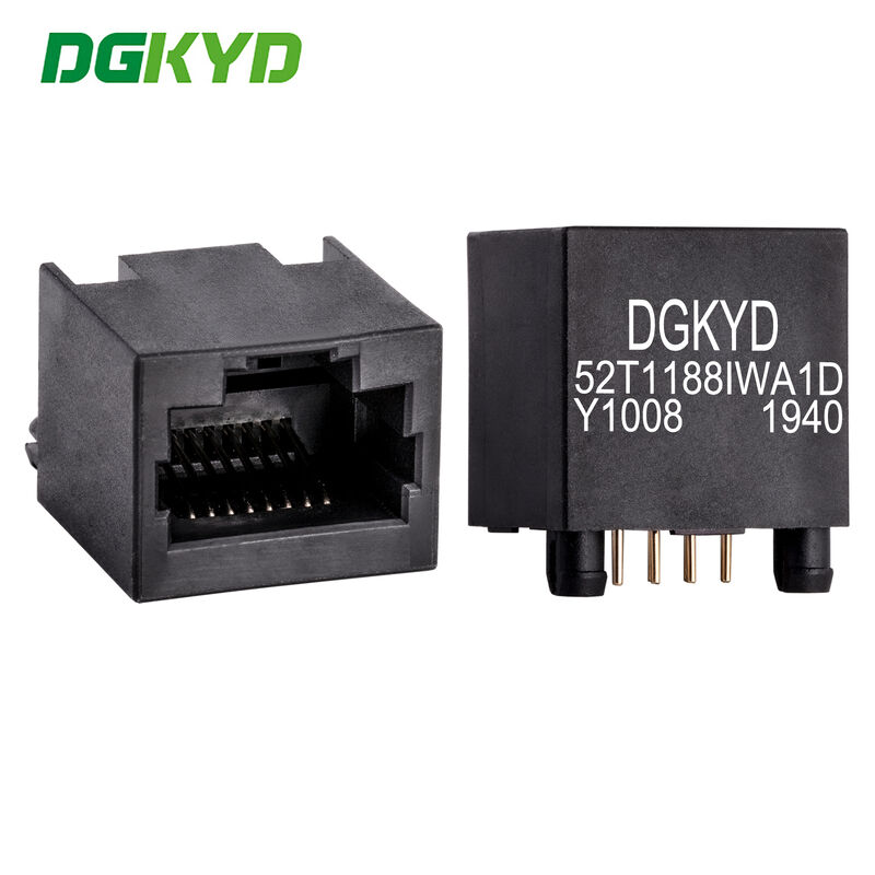 RJ45 vertical network interface 8P8C all plastic network socket DGKYD52T1188IWA1DY1008