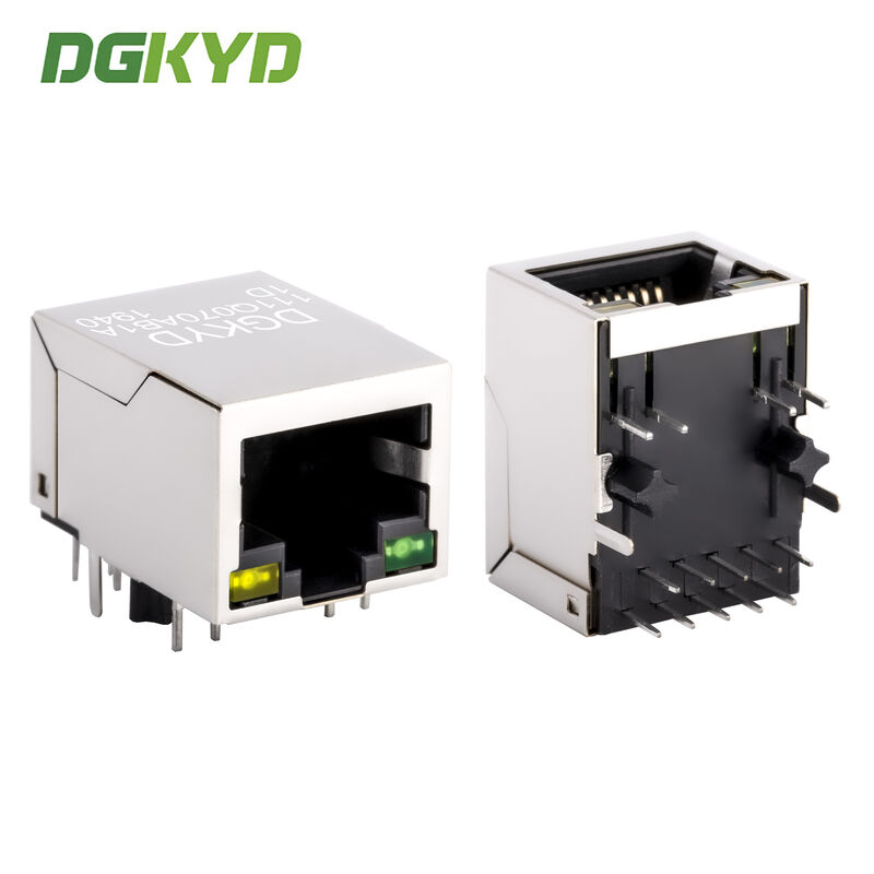 DIP Mount TAB-DOWN RJ45 Network Connector with 2.5G Integrated Transformer Single Port RJ45 Ethernet Jack