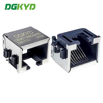 RJ45 Connector 1X1 8P8C Sinking Plate 8.6 3U อินเตอร์เฟส RJ45 SMD Connector DGKYDCB861188GWA6SB3133