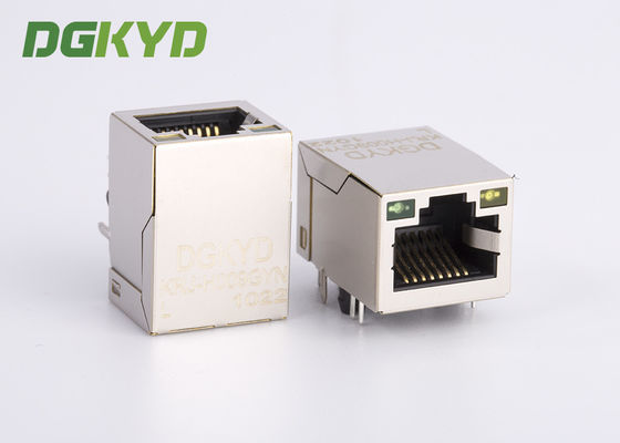 KRJ-H009GYNL แจ็คเครือข่าย Gigabit แจ็ค Rj45 โมดูลสโตนพอร์ตเดี่ยวพร้อมไฟ LED