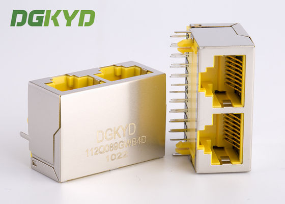 CAT 6 Ganged 2 พอร์ต RJ45 Keystone Jack Combo พร้อม Gigabit Ethernet Transformer