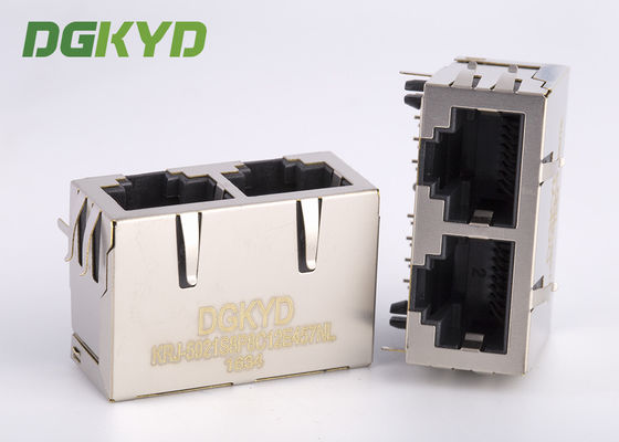 KRJ -5921S8P8C12E457NL แจ็คอินเทอร์เฟซ 2 พอร์ต RJ45 ตัวเชื่อมต่อเครือข่าย แจ็คโมดูลาร์ RJ45