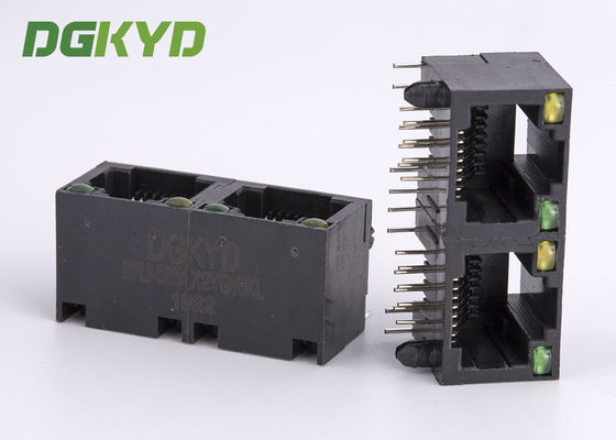 KRJ-56S1X2YGWKNL Tab Up Ganged สองพอร์ต Gigabit Ethernet Rj45 Lan Jack สำหรับ UTP