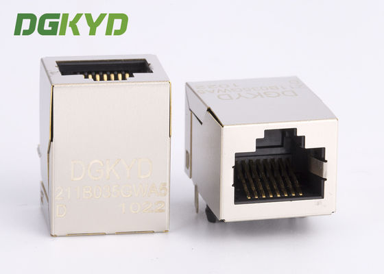 ชีลด์ 10/100 Mb RJ45 Magnetics Connector Module แท็บ THT