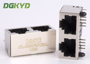ประหยัดต้นทุน 1x2 Tab Up ซ็อกเก็ตอีเธอร์เน็ตสองพอร์ต Rj45 Modular Jack