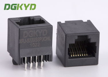 ไม่หุ้มฉนวน 180 องศาการแทรกสูงสุด RJ45 แจ็คสโตน 8p8c อีเธอร์เน็ตซ็อกเก็ต