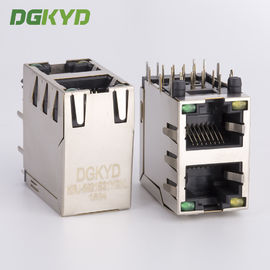 Dual Deck 2 Ports ตัวเชื่อมต่อ RJ45 เต้ารับ อีเธอร์เน็ต แจ็คโมดูลาร์พร้อม Y / G LED