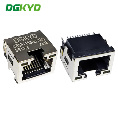 RJ45 Connector SMD Connector Sinking Board 8.5 พร้อมแสง 8P8C แบบพาสต์ DGKYDCB851188AB1W6SB1075