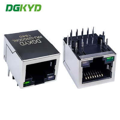 อินเตอร์เฟซเครือข่าย RJ45 กับแสง LED เครื่องเชื่อม Gigabit Ethernet โซกิตแนวราบ KRJ-329GGONL