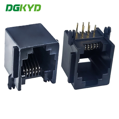 RJ11 โคเนคเตอร์พลาสติกทุกช่องหู 6P6C อินเตอร์เฟซเครือข่าย DGKYD5521E1166IWA1DY4