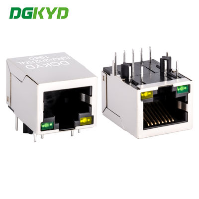 เครื่องเชื่อม Ethernet Cat6a ที่ป้องกันโลหะ สตรี RJ45 พร้อมแปลง G/Y LED KRJ-202ENL