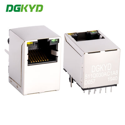 ช่องเสียบแลน RJ45 แบบเข้าด้านบน, แจ็ค Modular RJ45 Gigabit Cat6 พร้อมหม้อแปลง DGKYD511Q030AC1A8D057
