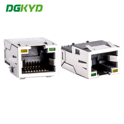 แจ็คแม่เหล็ก PCB พร้อมหม้อแปลงเมกะบิต SMD SINK RJ45 Ethernet Connector KRJ-CB060YGZENL