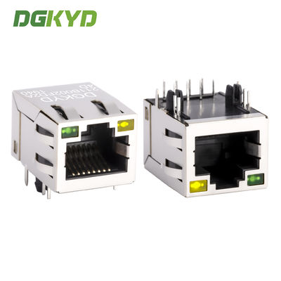 โซกิตพอร์ตเครือข่าย RJ45 พร้อมเครื่องแปลงอินเทกรีต 100Mbps และไฟ DGKYD211B002FD2A4D