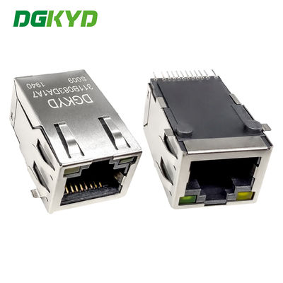 DGKYD311B083DA1A7S009 SMT RJ45 แจ็คแม่เหล็ก 100 แผ่นปรับ Base-T พร้อมไฟ LED