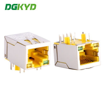 10/100 baseT RJ45 เครื่องเชื่อมต่ออุตสาหกรรม Ethernet โซค็อต PCB เครื่องเชื่อมต่อที่มี LAN เครื่องกรองสําหรับ Adsl, กล่องสีเหลือง KRJ-109YGZDEYNL
